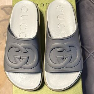 Stylish Black and Gold Slide Sandals